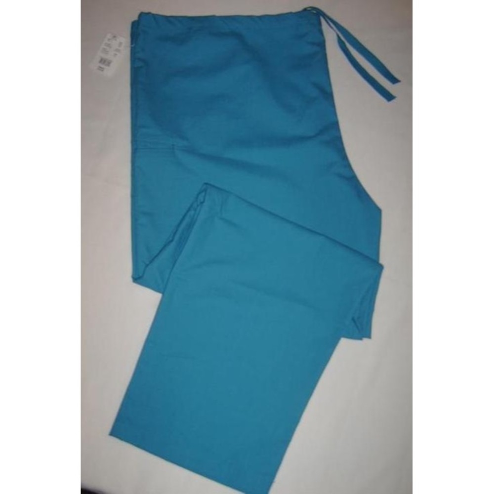 Scrub Pants Unisex Vital Signs 4 pocket Drawstring Medical Hospital Nurse Teal